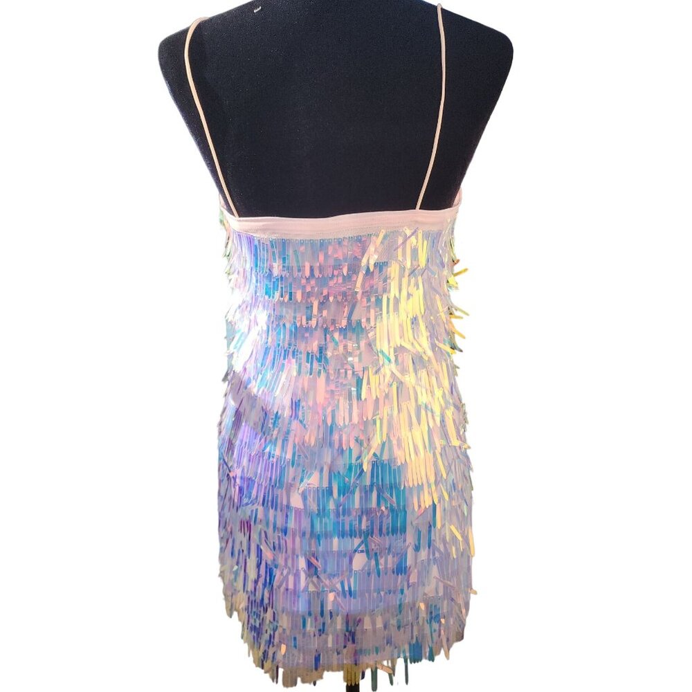 Holiday Beaded Fringes Luxury Designer Runway Cocktail Evening Party Prom Dress - Picture 3 of 15
